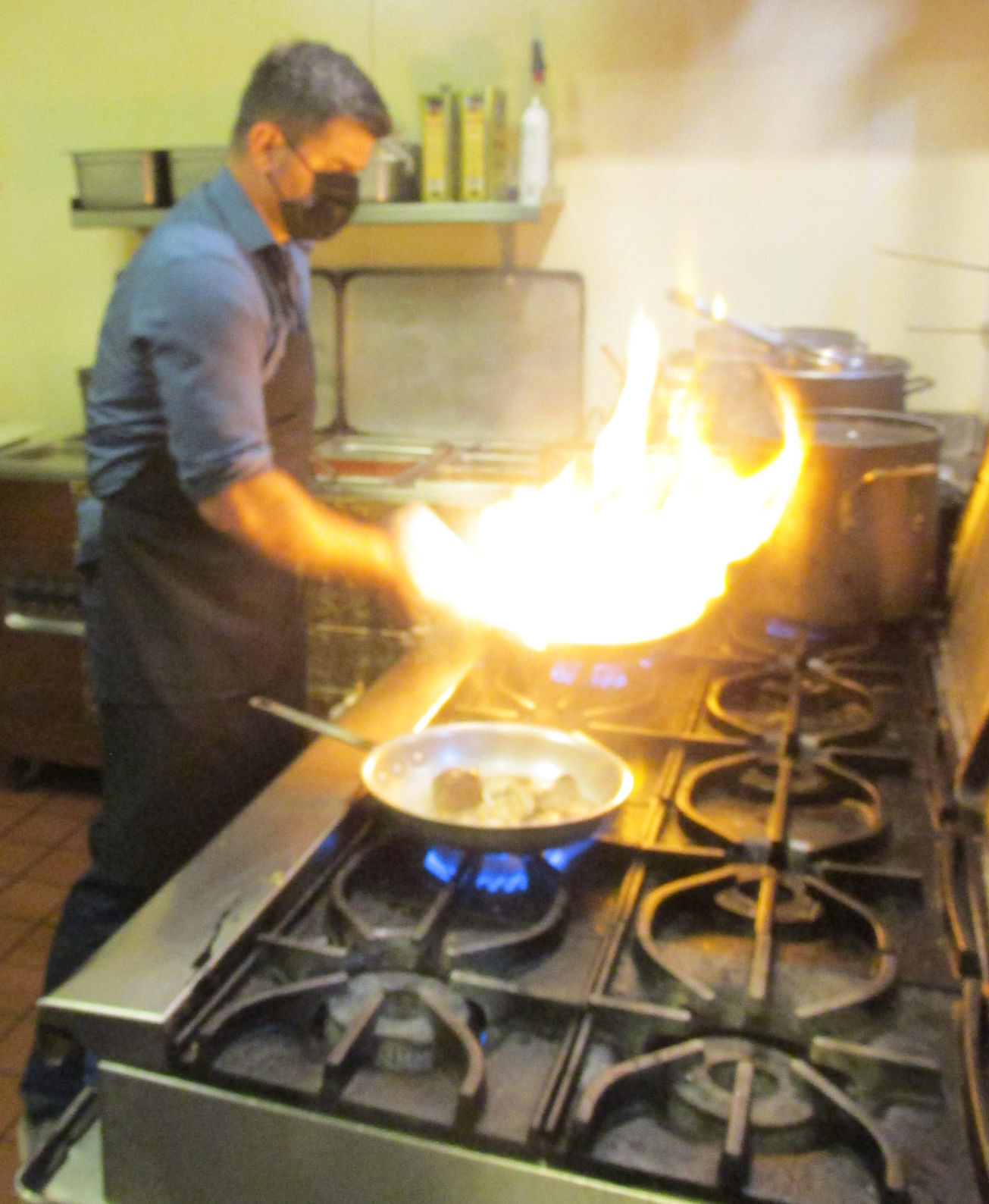 Gjoka helps out in the Florio's kitchen